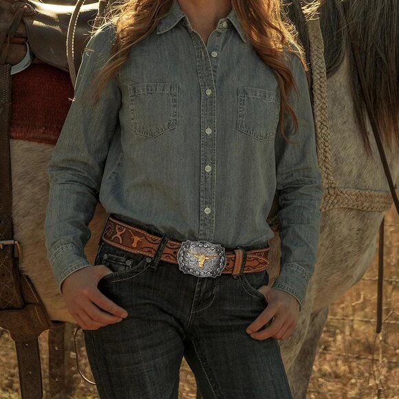 Men's Silver Long Horn Bull Western Golden Rodeo Texas Cowboy Large Buckles - Picture 5 of 6